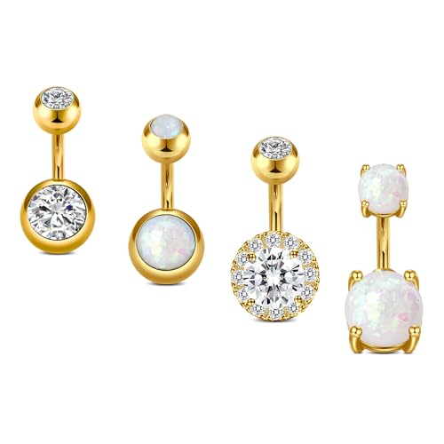 VCMART Belly Button Ring Short Bar Belly Ring Short Belly Button Rings Surgical Steel 6mm Belly Rings for Women Small Belly Button Piercing Navel Rings Piercing Jewelry - color: C1 -gold