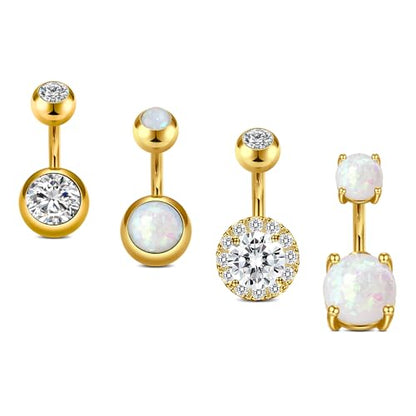 VCMART Belly Button Ring Short Bar Belly Ring Short Belly Button Rings Surgical Steel 6mm Belly Rings for Women Small Belly Button Piercing Navel Rings Piercing Jewelry - color: C1 -gold
