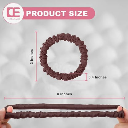 6Pcs Silk Hair Ties 100% Pure Mulberry Silk Scrunchies for Women Girls | No Hair Crease, Anti Frizz, Gentle Hold, No Damage, Color 10 - color: Color 10