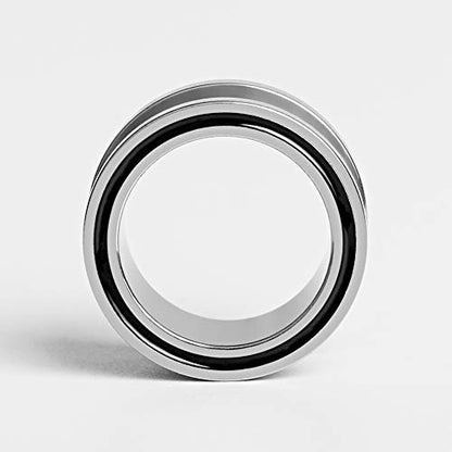 4 pairs Stainless Steel Ear Plugs Black Gauges Stretching Screw Fit Tunnels Expander Piercing Jewelry - size: 6mm
