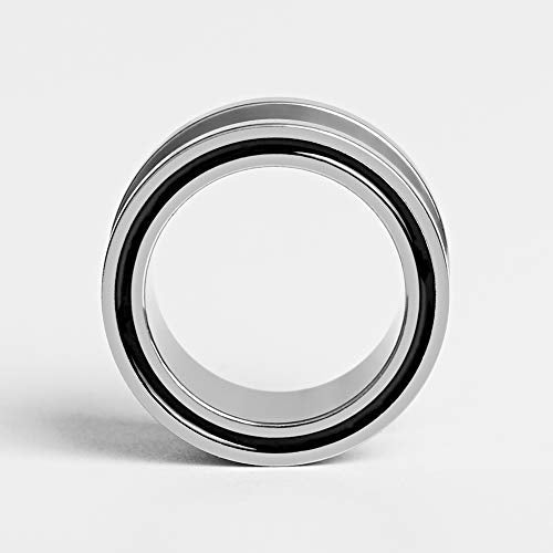 4 pairs Stainless Steel Ear Plugs Black Gauges Stretching Screw Fit Tunnels Expander Piercing Jewelry - size: 12mm