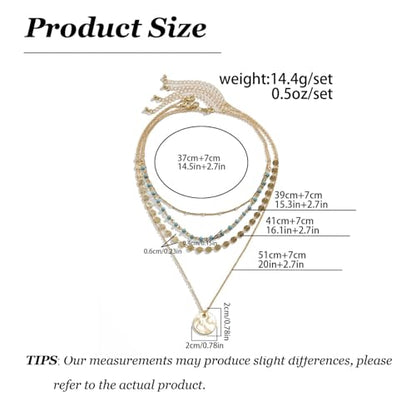 HUASAI Boho Necklaces for Women Dainty Layered Choker Necklace Bohemian Turquoise Necklace Statement Jewelry Western Cowgirl Country Concert Outfits Accessories - color: A-Coin