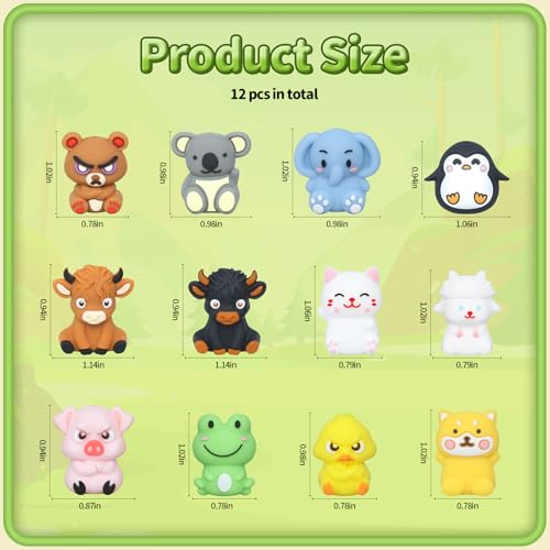 12pcs 3D Animals Silicone Focal Beads for pens | Focal Beads for Keychain Making,Pens,Bracelet,Necklace Crafts,Bulk Silicone Beads for DIY（3D animals style2.0） - color: 3D Animals（style2.0）