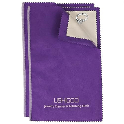 2pcs Jewelry Cleaner&Polishing Clothb for Ring,Earring,Watch and Coins Care | Sterling Silver Gold Platinum Tarnish Remover,Non-Toxic Eco Friendly,Jewelry Cleaning Cloth - color: Dark Purple