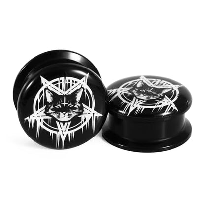 Ear Plugs Gauges Cat Cross 2g-1" Acrylic Internally Threaded Ear Expander for Women Men Body Piercing Jewelry - style: Gauge:00g(10mm)