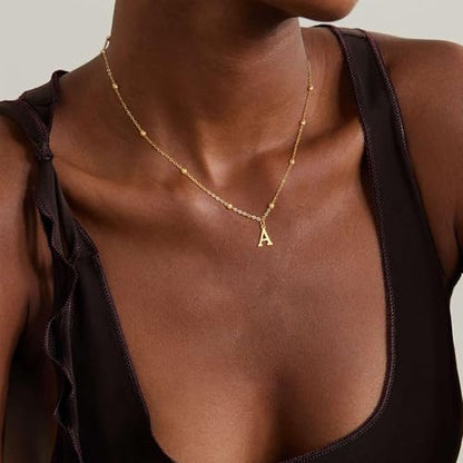 Initial Necklaces for Women, Dainty A-Z Pendant Letter Charm Necklace Personalized Name Necklaces for Women Trendy Jewelry Gift - color: H, style: G