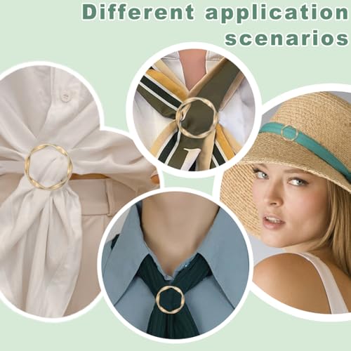 18Pcs Shirt Ties Clips for Women Silk Scarf Ring Clip T-Shirt Buckle Ring Clip Metal Round Circle Clip Clothes Clip - color: Matte Gold