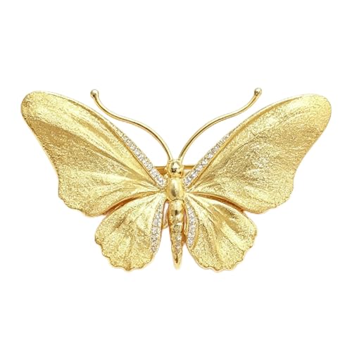Gold Butterfly Rhinestone Brooch Pin for Women Exquisite Golden Brooch Pin Elegant Dress Broochs Pins Suit Shirt Broochs Pins Butterfly Jewelry Accessories Gift - color: Gold 1