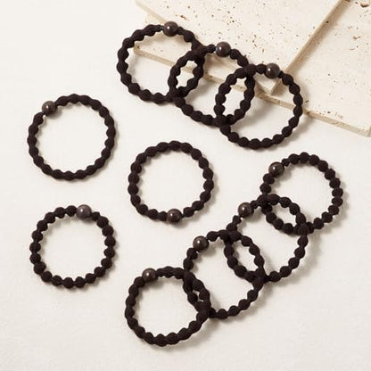QIUTIMIY 10 Pcs No Damage Hair Ties Thick Hair Elastic Rubber Bands Hair Accessories Scrunchies Seamless for Women - color: Style 19
