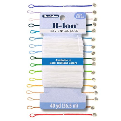 Beadalon B-LON Cord, TEX 210, 0.50 mm, Shanghai Red, 40 yd - size: 40 yd, style: Shanghai Red