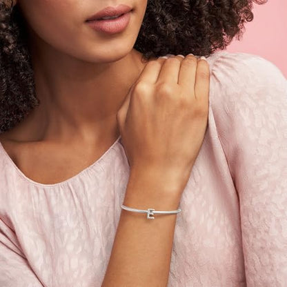 Pandora Alphabet Charm - Compatible Moments - Gift for Her - Made with Sterling Silver - with Gift Box - style: Letter E