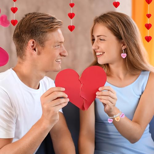 64 Pcs Valentine's Day Resin Charms, Conversation Heart Pendant | Valentines Candy Heart Charm, DIY Crafts, Bracelet Necklace Earrings Jewelry Making, Party Favors Gifts - style: Valentine Style