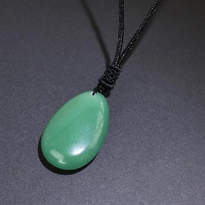 Anjiucc Natural Gemstone Tree of Life Black Obsidian/Golden Obsidian Pendant Necklace for Male and Female Necklace - color: Green Aventurine