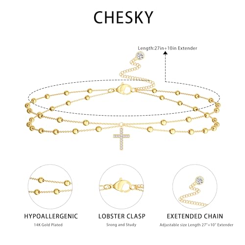 CHESKY Waist Beads for Women, Dainty 14k Gold Plated Waist Chain Beach Accessories Cute Belly Chain Body Chain Gold Chain Belts for Women Summer Beach Jewelry for Womens Gifts Rave Outfits for Womens - style: CZ waist beads