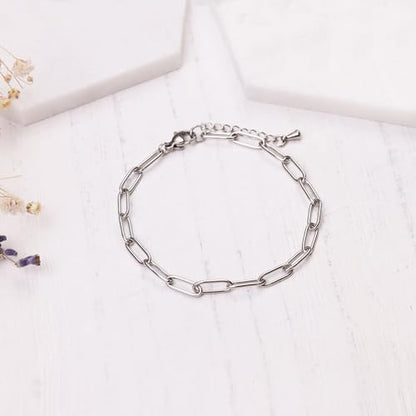 Gold Bracelets for Women, Paperclip Link Chain Adjustable Bracelet with a Lobster Clasp 18k Real Gold Plated Yellow Rose Silver Stainless Steel, Handcrafted Jewelry, Birthday Graduation Christmas Gift