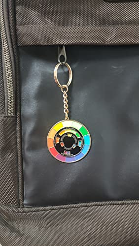 Color Wheel Pin Enamel brooch Spinning Wheel Christmas Gift art pin backpack lapel kawaii pins - style: Color Wheel Key chain