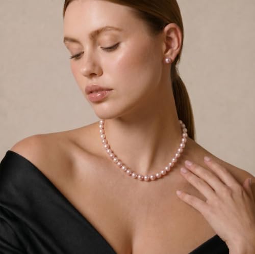 The Pearl Source Real Freshwater Pearl Necklace for Women, Genuine Cultured Freshwater Pearls, Fine Jewelry Gift