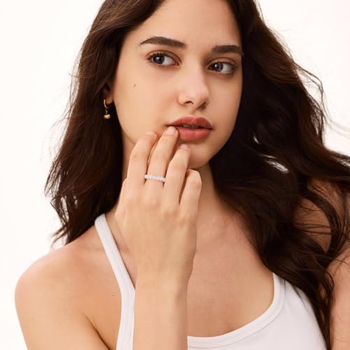 NLIEO Handmade Natural Gemstone Crystal Beaded Stretch Band Ring for Women | Handmade, 3mm Natural Stone, Size 7-12, Stretchy, Beaded Jewelry, Green Bead Rings, Trendy Jewelry Gift - style: Moonstone