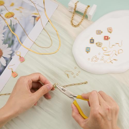 9PCS Colorful Enamel Charm for Jewelry Making Gold Plated Stainless Steel Butterfly Charms Pendants Bulk - color: Square Butterfly