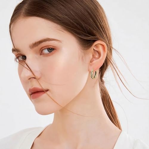 14K Gold Earrings for Women Gold Filigree/Celtic Huggie Earrings Jewelry Easter Mothers Day Gifts for Mom Girlfriend - style: Infinity