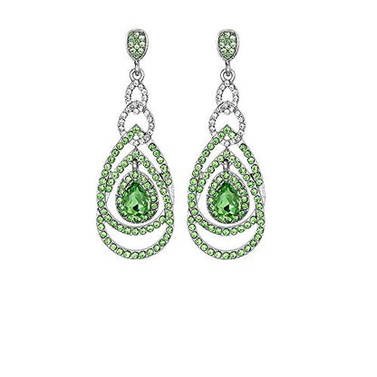 Cute Hollow Crystal Rhinestone Teardrop 8-Shaped Long Dangle Earrings for Women Fashion Strand Jewelry - style: Style09