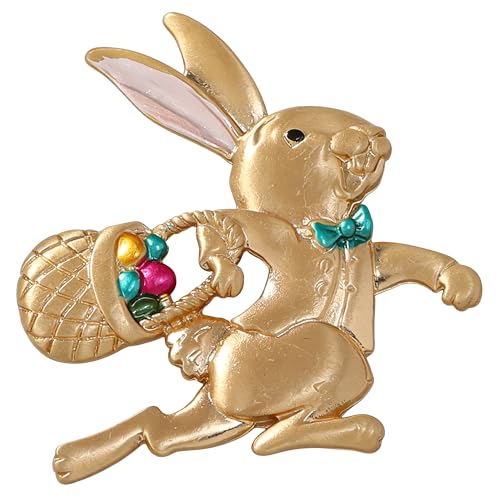 Vintage Golden Easter Rabbit Brooch Pin Badge for Women Man Animal Bunny Brooches Cute Pins Accessory Jewelry Gift for Dress Hat Bag Outfits - color: Style A