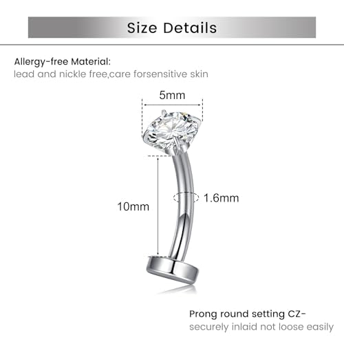 Briana Williams Belly Button Ring Clear CZ Dangle Belly Button Piercing Belly Rings Dangle Belly Button Rings Surgical Steel Teardrop Dangle Belly Button Jewelry for Women Silver Gold - color: E -silver