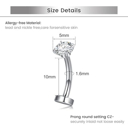 Briana Williams Belly Button Ring Clear CZ Dangle Belly Button Piercing Belly Rings Dangle Belly Button Rings Surgical Steel Teardrop Dangle Belly Button Jewelry for Women Silver Gold - color: E -silver