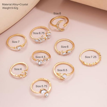 46Pcs Gold Jewelry Set for Women with 5 Necklace, 12 Bracelet, 5 Hoop Earrings, 15 Stud Earrings and 9 Rings Jewelry Set For Gifts for Women. - style: Gold Jewelry Set -K