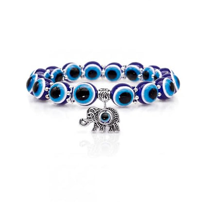 Fesciory Evil Eye Bracelet for Women, Gold Plated Adjustable Chain Jewelry | Blue Evil Eye Charm Bracelet, Lucky Amulet Symbolism, Dainty Adjustable Chain, Daily wear, Jewelry gifts - color: Blue-2
