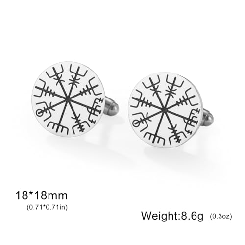 Cufflinks for Men Delicate Stainless Steel Wedding Business Cufflinks Gifts for Groom Husband French Shirt Accessories - style: Shield Symbol-Silver