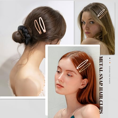16 PCS Snap Hair Clips Metal Barrettes for Women Non Slip Barrettes for Thick and Thin Fine Hair,Bright Black Brown Beige,2.36 x 0.43 Inches. - color: Bright Black Brown Beige