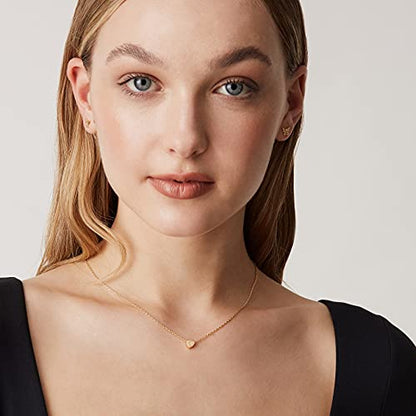 PAVOI 14K Gold Plated Tiny Heart Necklace | Dainty Necklace for Women | Personalized Letter Heart Choker | Adjustable Slider - style: - G