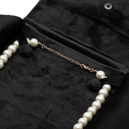 Velvet Necklace Jewelry Travel Folder Storage Display Case (Black) - color: Black