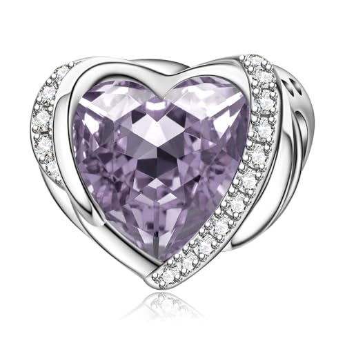 LaMenars 925 Sterling Silver Charms for Pandora Bracelets & Necklaces | Bead Charms Birthday Holiday Jewelry Gifts For Women - color: June Birthstone