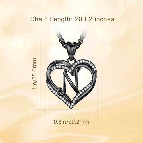 INFUSEU Unique Initial Necklaces for Women Girls Small Heart Letter Jewelry, Meaningful Personalized Gifts - style: N