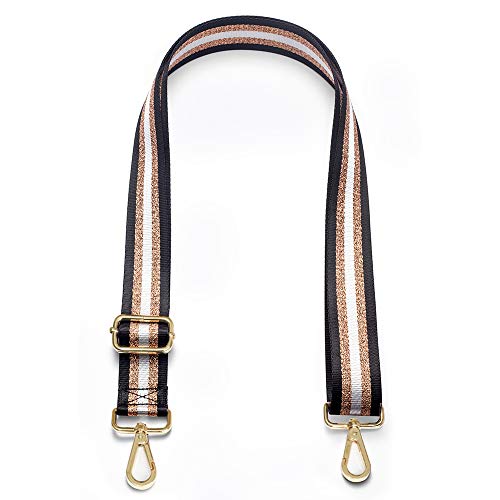 Kolti Purse Strap Replacement Crossbody Handbag Stripe Wide Adjustable - color: Gold Buckle-30