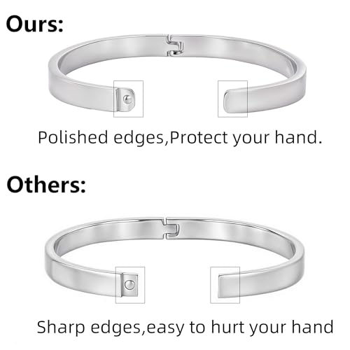 Inspirational Christian Bracelet for Women, Oval Engraved Bible Verse Love Bangle Cuff, Faith Scripture Jewelry, Religious Encouragement Gift for Mom Daughter Sister Friend - color: Be brave.Be strong.Be badass-Oval Bangle Silver