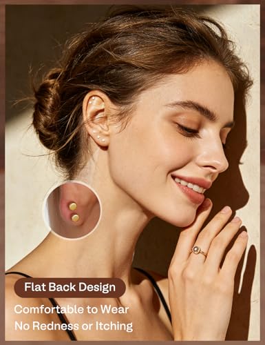 SIISPRI 10 Pairs Tiny Cartilage Stud Earrings for Women Men 14K Gold Plated Surgical Stainless Steel Flat Back Earrings Hypoallergenic Cubic Zirconia Studs Earrings 2mm 3mm Tragus Helix Daith Piercing - color: 2mm-Gold-10pair