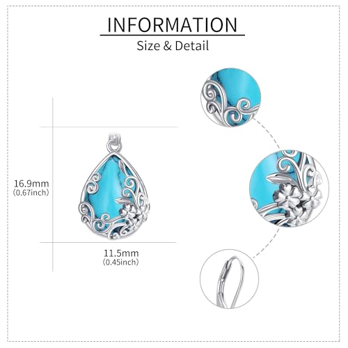Black Onyx Earrings 925 Sterling Silver Black Onyx Dangle Drop Earrings Filigree Jewelry Gift for Women Girls - style: Turquoise