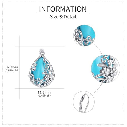 Black Onyx Earrings 925 Sterling Silver Black Onyx Dangle Drop Earrings Filigree Jewelry Gift for Women Girls - style: Turquoise