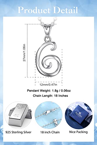EUDORA Sterling Silver Initial Necklaces for Women, Classic 26 Letter Neckless Gifts for Girls, Sister, Mother Daughter, 18 inch Chain - style: G