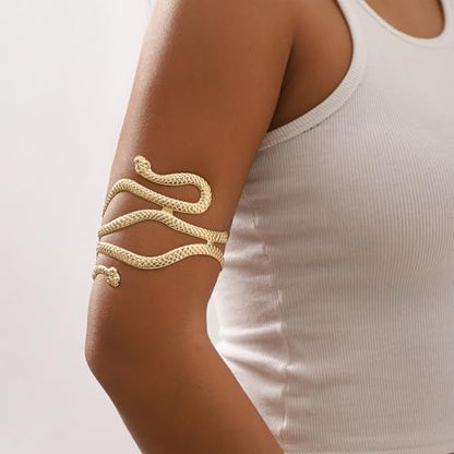 Harry and Henry Arm Cuff Gold Upper Arm Jewelry for Women Adjustable Open Cuff Bangle Bracelets Armband Jewelry Summer Outfits for Women 2026 - color: E:Snake Arm Cuff