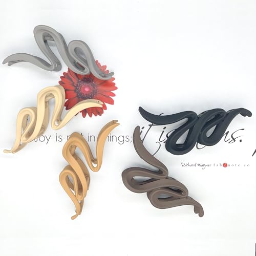 Extra Large Hair Claw Clips for Thick Hair, Big Non-Slip Claw Clips for Women, 5 Pack 5.1" Jelly & Matte Hair Clips for Long Hair (Infinity 5pcs 5.1") - color: Infinity 5pcs 5.1"