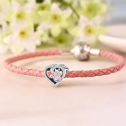 925 Sterling Silver Charms for Bracelets and Necklaces Lipstick and Perfume High Heels Dangle Pendants Heart Butterfly Bead Charms Halloween Christmas Gift for Womens - style: Cat Paw Print Bones Heart Bead Charms