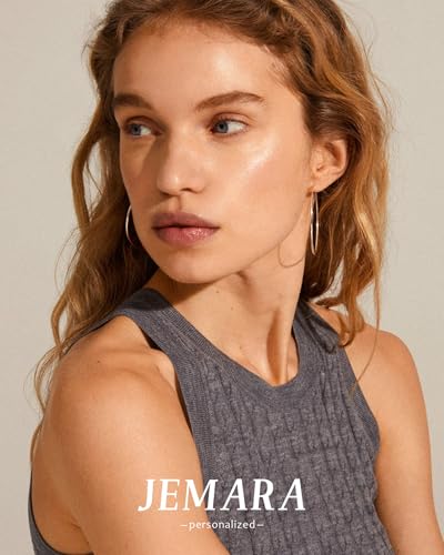 JEMARA Gold Hoop Earrings for Women Hypoallergenic Stainless Steel Large Thin Gold Hoop Earrings Lightweight Big Hoops Aretes de Acero Inoxidable para Mujer 30/40/50/60MM - color: Gold-50mm