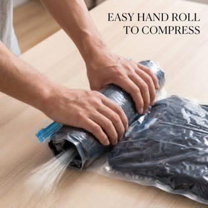 3 Pcs Travel Vacuum Compression Bags, Reusable Clothing Luggage Storage Bags, Essential Travel Items That Can Save Space - color: Transparent, size: 16x24 inch