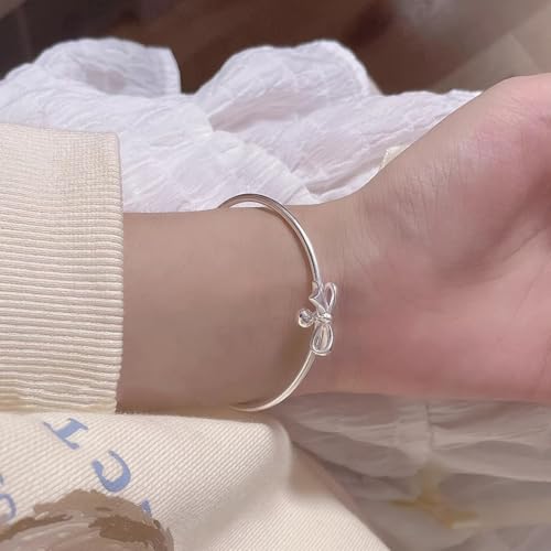 925 Sterling Silver Bracelet Plated Cuff Bangle Bracelet Fashionable Multi-layer Cross Wire Bangle Bracelet Open Adjustable Wide Cuff Bracelet for Teen Girls Fashion Jewelry - color: 14