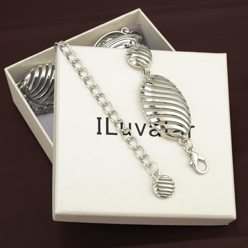 ILuvatar Western Metal Concho Belt for Women Cowgirl Waist Chain for Women Dress Pants Adjustable - color: Silver-s88