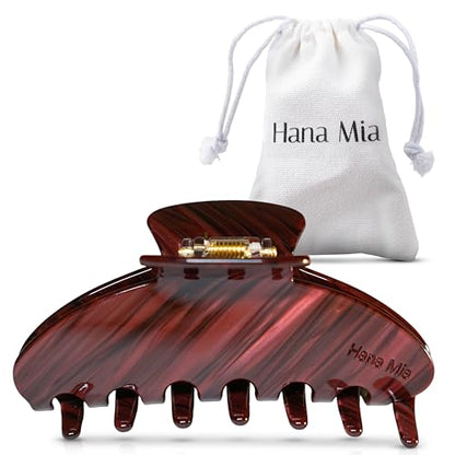 Luxury Burgundy Claw Clip for Women | Our Large 4 Inch Hair Clip Creates Beautiful Half Ups, Secure Updos & Chic Daily Styles | Premium Acetate Claw with Secure Hold & Snag Free Teeth for Easy Styling - color: Burgundy